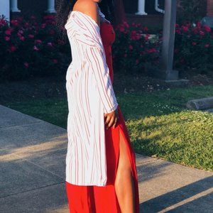 Striped Long Blazer